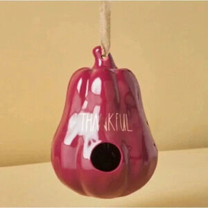NEW Rae Dunn - THANKFUL - Beautiful Ceramic Gourd Birdhouse / Home Decor